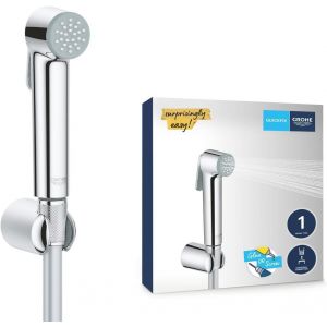 Grohe Vitalio Bidet-Set 26175001 &ndash; Set bidet pour WC avec douchette 1 jet, flexible 1,25 m et support mural. Finition chrom&eacute;e durable, facile &agrave; nettoyer. - Neuf