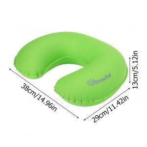 Coussin Gonflable Leger Et Portable En Forme De U Pour Le Cou Et Le Voyage (Vert) - Neuf