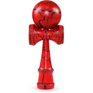 Mdy-Kendama De Bois D'hêtre, Jeu D'adresse Japonais, Couleur: Rouge Noir - Neuf