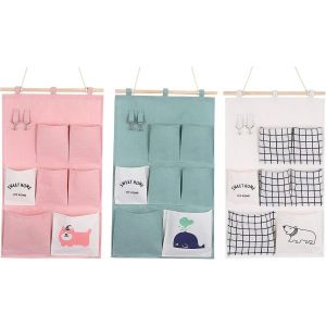Dewenwils Sac de Rangement Suspendu,3 pcs Sac de Rangement &agrave; Suspendre &agrave; 7 Poches Organisateur Mural - Neuf