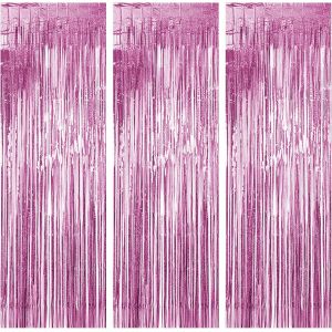 Cmjaagur-3 Pièces Rideau Anniversaire, Rideaux Métallique De Frange, Serpentins Métalliques De Franges En Aluminium, Pour Décoration Fête, Noël Party, Mariage, Anniversaire, Toile De Fond, R[M361] - Neuf
