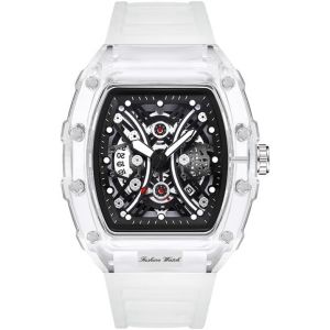 Eryi-Tonneau Montre Bracelet Décontractée Pour Homme Avec Bracelet En Silicone Souple - Neuf