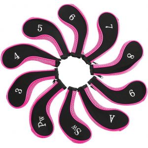 (Rose) Housses De Protection Pour Fers De Golf, Lot De 10, En Néoprène Imperméable, Pour Putter, Accessoires De Golf - Neuf
