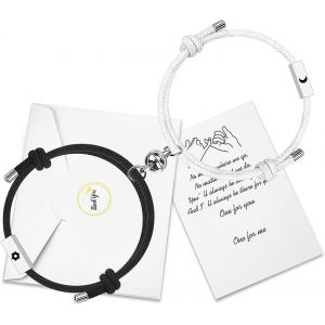 Kal-Bracelets Assortis Faits &Agrave; La Main En Corde Tress&eacute;e Magn&eacute;tique Bracelet Magn&eacute;tique Bracelet Aimant&eacute; Mutual Attraction Couple Soleil Et Lune Relation Bijoux Cadeau Pour Elle Et Lui - Neuf