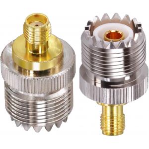 Adaptateur SMA vers PL259 SMA femelle vers UHF PL-259 connecteur coaxial femelle pour antenne radio CB SO239 femelle Jack vers SMA femelle Jack adaptateur coaxial 2 pi&egrave;ces - Neuf