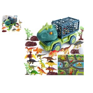 Camion dinosaure avec 15 figurines de dinosaures et tapis de jeu pour enfants - Neuf