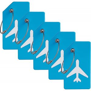5 Pack Silicone Bagage Tag Sac à main Sac d¿école Valise Instrument Tag Étiquette Par Ubiuo Sky Blue - Neuf