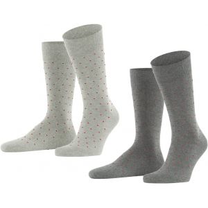 Shiba-Homme Fine Dot 2-Pack Chaussettes Respirantes Durables Biologiques Coton Renforcées Extra-Douces Sur La Peau Couture Plate A[2654] - Neuf