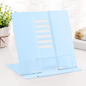 Support De Livre De Bureau En Métal,Support De Lecture À Angle Réglable,Support Portable,Robuste Et Léger,Pour Livres Scolaires,Tablettes,Livres De Musique,Recettes De Cuisine(Bleu Macaron) - Neuf