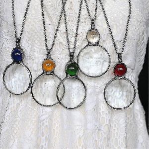 Cadeau De Collier Loupe,Collier Pendentif Loupe De Lecture Pour Personnes Âgées,Lentille Loupe Pour Livres-Vert - Neuf