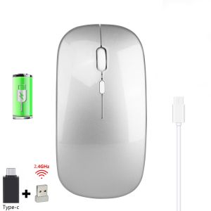 2.4G rechargeable wireless mouse (silver) - Neuf