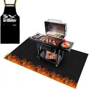 Ulteronixshop-Tapis de barbecue r&eacute;sistant au feu et &agrave; la salet&eacute; - 160 x 130 cm - Tapis de protection de sol pour barbecue &agrave; gaz - Neuf