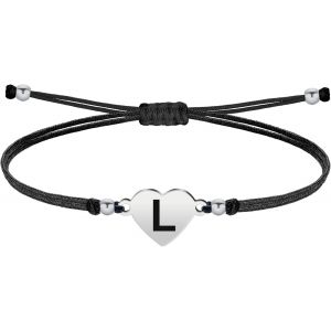 Eryi-- Bracelet Lettre Initiale A - Z En Acier Inoxydable Avec Fil Ciré, Bracelet Femme Ou Homme, Bracelet Coeur Avec Lettre Gravée, Cadeau Pour Mère, Fille, Amie, Petite Amie - Neuf