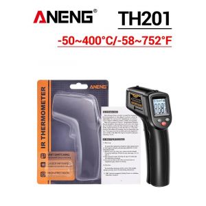 ANENG TH201 pistolet de mesure infrarouge numérique haute sensibilité hygromètre écran rétro-éclairé positionnement laser température sans contact - Type TH201 Black - Neuf
