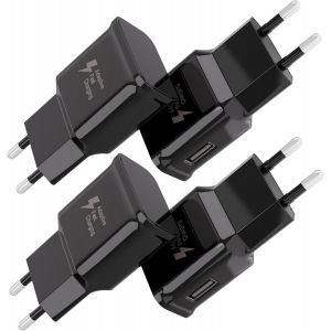 Chargeur Mural Usb Adaptatif À Charge Rapide, 4-Pack Charge Rapide Adaptateur Chargeur Usb De Voyage Pour Samsung Galaxy S21 S20 S10 S9 S8 S7 Edge Plus, Note 8 9 10, A03 A13 A23 A32 A54 Iphone - Neuf