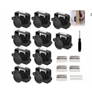 Lot de 10 verrous pour camping-car, verrou de porte &agrave; bouton-poussoir en m&eacute;tal, verrou de placard, verrou &agrave; poign&eacute;e, verrou de porte pour camping-car, caravane, yacht, porte de placard, marron - Neuf