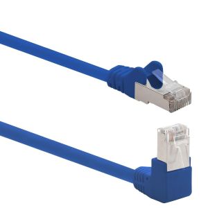 KAL-366155 Câble Réseau Cat.6 Angle 90 Degrés 1M - Bleu - 1 Pièce - Câble Patch Cat6 (Sftp Pimf) 1000Mbit/S Connecteur Rj 45-1 X 1M Mètre Bleu - Neuf
