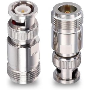 Adaptateur coaxial BNC mâle vers N Femelle Prise Femelle de Type N vers Prise mâle BNC connecteur coaxial RF pour câble d'extension d'antenne WiFi 2 pièces - Neuf