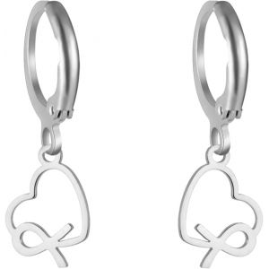Kal-Boucles D'oreilles En Forme De C?ur Délicat Pour Femmes Pendentif En Ruban Rose, Ruban De Sensibilisation Au Cancer Du Sein Bijoux De Survie Pour Femmes - Neuf