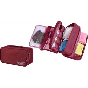 &Eacute;tui De Voyage Portable Sous-V&ecirc;tements Bo&icirc;tes De Rangement Organisateur Sac Pour Lingerie Soutien-Gorge Prot&egrave;ge Lingerie Soutien-Gorge Cas Voyage(Red) - Neuf
