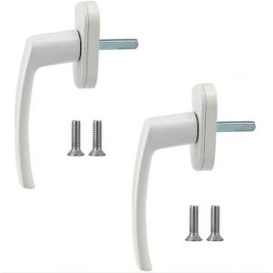 2pcs en alliage d'aluminium de poignée de fenêtre, solide poignée en aluminium blanc aluminium poignée de porte compatible avec des fenêtres et portes de balcon - Neuf