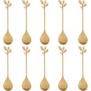 10 Pièces D'Or En Acier Inoxydable Cuillères À Café, De Mélange, Des Édulcorants, Glaçage, Gâteau De Cuillères, Cuillères À Café (Or) - Neuf