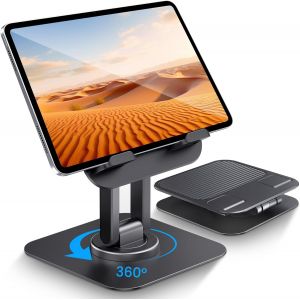 Support Pour Ipad Rotatif &Agrave; 360&deg;, Support De Tablette R&eacute;glable Pour Bureau Portable, Compatible Avec Ipad Pro 10.5, 11, 13, Air Mini 2 3 4 5 6, Samsung Tab Ou T&eacute;l&eacute;phones (4 &Agrave; 13 Pouces) Noir - Neuf