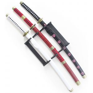 Lot 3 katanas One Piece Acier 440 Decoration Epee Zoro Sabre D&eacute;coration - Neuf