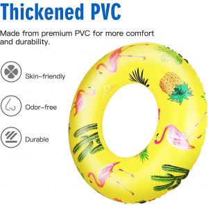 Cartoon Swim Ring, gonflable durable de forme ronde Ananas Animaux &Eacute;t&eacute; Piscine Beach Party Natation Float Tube, Eau Fun Swim Pool Jouets avec r&eacute;paration - Neuf