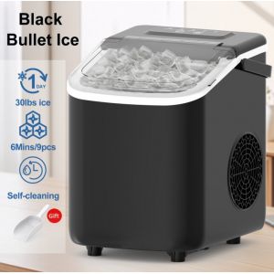 T0002-01-15472 G&eacute;lifieuse domestique avec dispensateur de glace de 12 kg et fonction 24h, en PVC, sans BPA, affichage LCD, glace en cube Gelateur familial pour camping, r&eacute;frig&eacute;rateur de voiture, - Neuf