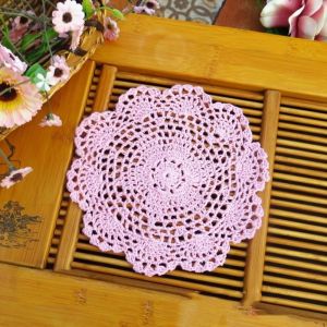 Eryi-Lot De 4 Sets De Table Ronds Brodés - Napperons En Dentelle - Petits Crochets - Chemin De Table En Coton - Dessous De Verre - Nappes Pour Tasses, Bols, Assiettes, Vases - Antique - 20 Cm - - Neuf