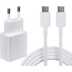 Thef-Chargeur Usb C 25w, Prise De Charge Pd 3.0 Avec Chargeur Rapide Usb C De 1,5m Câble Pour Samsung Galaxy S25/S24/S23/S22/S21/S20 Ultra/S23fe/Note20/S10/S9/A55/A72/Z Flip 5/Z Fold 6 5g Fast Charge - Neuf