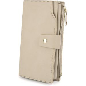 Femme Portefeuille Blocage Rfid En Pu Cuir Avec Bracelet Grande Capacité(21 Emplacements De Cartes) Poche Intérieure Convient Aux Portables 5.5 - Neuf
