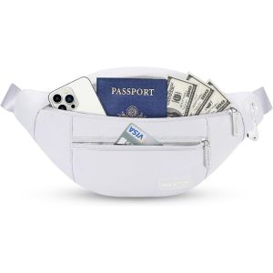 KALANKA-Grand Sac Banane pour Femme et Homme, Sac Banane avec Prise Casque et 4 Poches zippées, Ceinture réglable pour Le Cyclisme, la Course, Le Jogging, Les Voyages, l'extérieur - Neuf