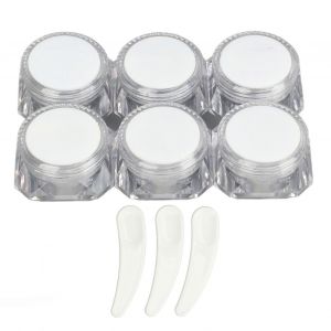 6Pcs Diamond Shape Empty Plastic Jars Pot Leakage Proof Conteneurs cosm&eacute;tiques de voyage r&eacute;utilisables pour le camping Randonn&eacute;e - Neuf