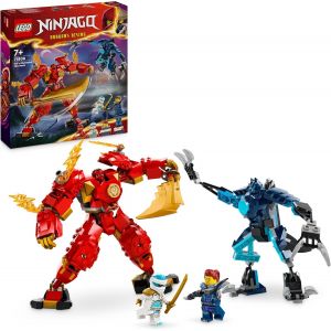 KALANKA-Ninjago Le Robot Élémentaire du Feu de Kai, Jouet Ninja pour Enfants avec Figurine Rouge Personnalisable Plus Minifigurines Kai et Zane, Cadeau pour Garçons et Filles Dès 7 Ans 71808 - Neuf