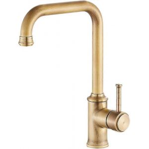 Robinet d'&eacute;vier de cuisine avec bec pivotant, robinet &agrave; levier en laiton antique, mitigeur d'&eacute;vier de cuisine moderne et contemporain Gudetap - Neuf