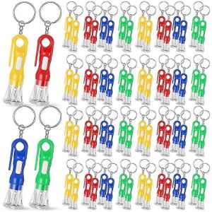 Lot de 100 mini porte-cl&eacute;s lampe torche LED pour enfants, couleurs assorties - Neuf