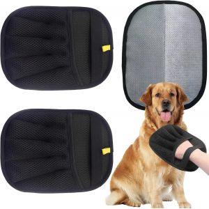 Jgd-Lot De 4 Gants D'&eacute;pilation Pour Animaux Domestiques, Double Face, Gants De Toilettage Pour Chien Et Chat, Gants De Toilettage R&eacute;utilisables Pour Meubles, Tapis, V&ecirc;tements, Canap&eacute;, Lit - Neuf