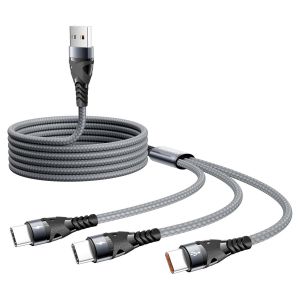 Thef-Câble Usb C 1.2m, Qc 3.0 Câble Usb Type C Charge Synchro Ultime Rapide Nylon Tressé Chargeur 3 Usb C Connecteur Pour Iphone 15, Samsung Galaxy S24 S23 S20 S10, Note 20, Huawei, Sony, Lg, Xiaomi - Neuf