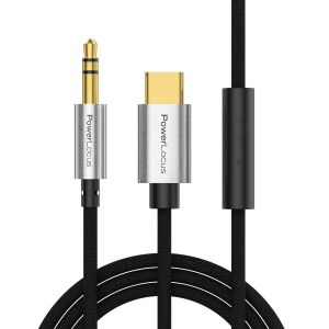 C&acirc;ble USB C vers 3.5mm Jack, 1M Aux 3.5mm Prise Jack vers USB C Cable Audio avec Microphone, Nylon Tress&eacute; Haute Qualit&eacute;, Cable Auxiliaire Compatible avec iPhone,Galaxy S24,Casque Sans fil - Neuf