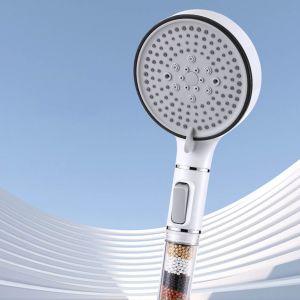 Pommeau de douche pressuris&eacute; filtr&eacute; avec plusieurs modes de jet - Neuf