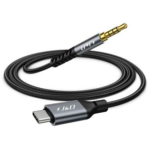 LORANKA-Adaptateur Audio USB C vers 3,5 mm, c&acirc;ble USB C vers TRRS pour Casque St&eacute;r&eacute;o de Voiture Compatible avec les iPhone 15/16 et Galaxy S24/S23, 1 m - Neuf