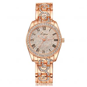 Lvpai &Agrave; La Mode Femmes Femme Analogique Quartz Montre-Bracelet Strass Montre-Bracelet Cadeau (Or Rose) - Neuf