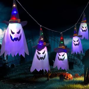 Kal-3.5m Chapeau De Magicien, Guirlande Lumineuse D'halloween D'extérieur, Chapeau De Sorcière, Éclairage, 5 Lumières Led, À Piles, Pour Halloween, Fête, Décoration De Jardin - Neuf