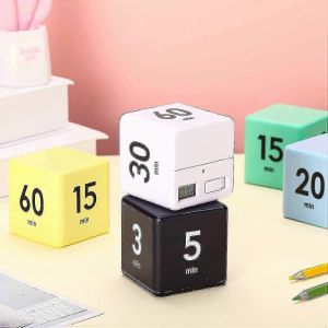 Cube Kitchen Timer Paquet De 2 Avec Capteur De Gravité,Minuterie À Basculer,Compte À Rebours De 1/3/5/10 Minutes Pour La Gestion Du Temps - Neuf
