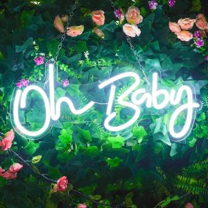 Oh Baby Neon Light Led Néon Lettres Lumières,Oh Bébé Lettre Enseignes Au Néons Mot Au Art Lumière Blanche Décoration Murale Pour Chambre De Bébé Chambre Hôtel Bar Fête De Mariage - Neuf