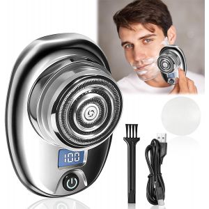 Mini Rasoir Électrique Portable Pour Homme : Lavable, Usb, Indicateur De Puissance, Rasoir Humide Et Sec Pour La Maison, La Voiture Et Les Voyages - Neuf
