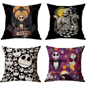 Halloween Marionnettes Jeter Les Taies D'oreiller Set De 4, Foyer Décoratif Taie D'oreiller, Canapé Housse De Coussin 18"" X 18"", Halloween, Décoration, Intérieur, Extérieur Décoratif Taie D'oreiller. - Neuf