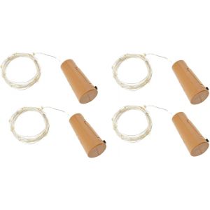 TRAHOO-Lumi&egrave;res ext&eacute;rieures d&eacute;coratives. Guirlande d'abeilles solaires, lustre solaire, guirlande de pinces de batterie et bouchon de bouteille de vin &agrave; batterie LED (Bouchon de bouteille de batterie - Neuf